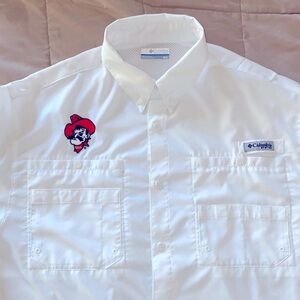 Oklahoma State White Columbia PFG Short Sleeve Shirt
